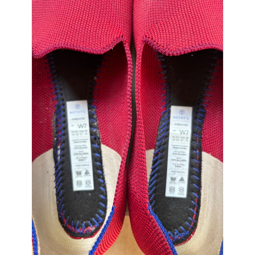 ROTHY'S The Loafer Chili Red Knit Sustainable Flats Shoes Women's Size 7 - Picture 5 of 8